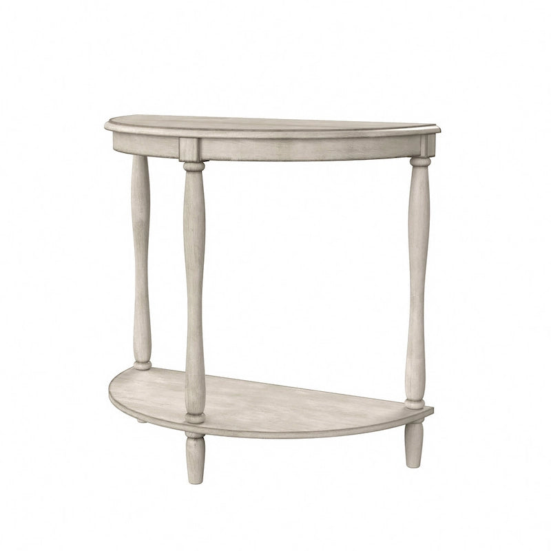 Half-Moon Entryway Console Table with Lower Shelf