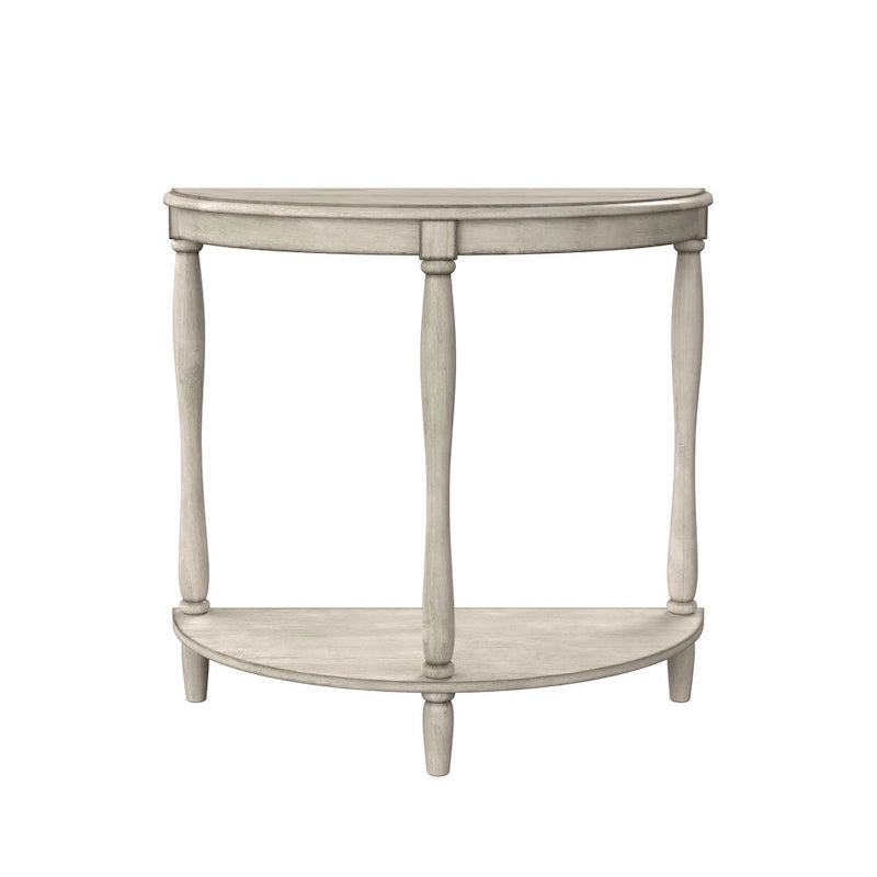 Half-Moon Entryway Console Table with Lower Shelf