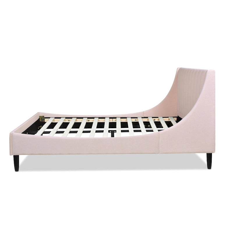 Channel Tufted Wingback Upholstered Platform Bed