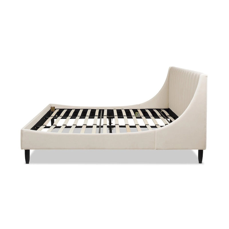Channel Tufted Wingback Upholstered Platform Bed