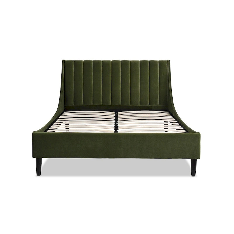Channel Tufted Wingback Upholstered Platform Bed