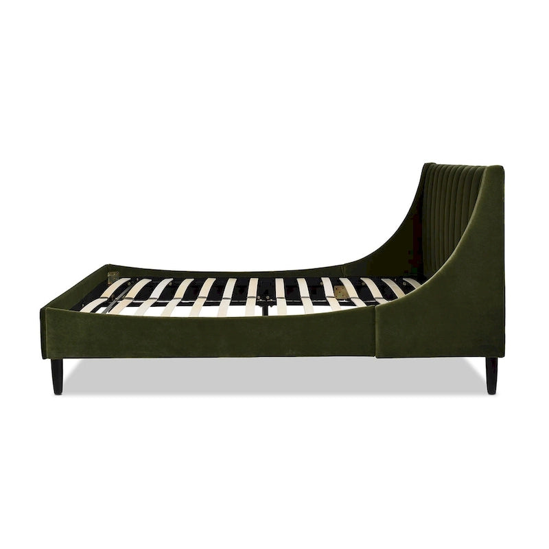 Channel Tufted Wingback Upholstered Platform Bed