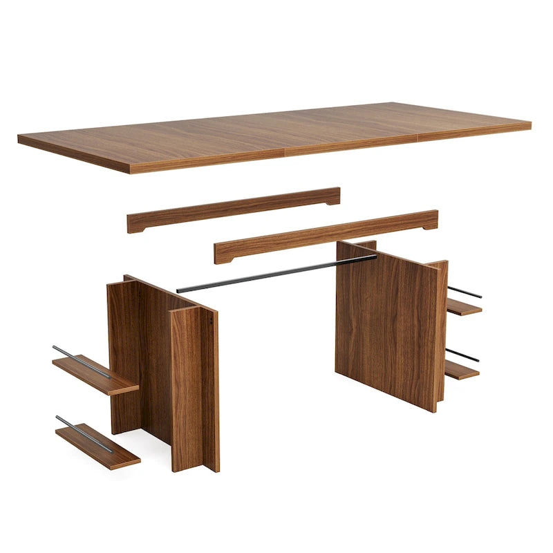 63" Executive Desk with Side Storage Shelves