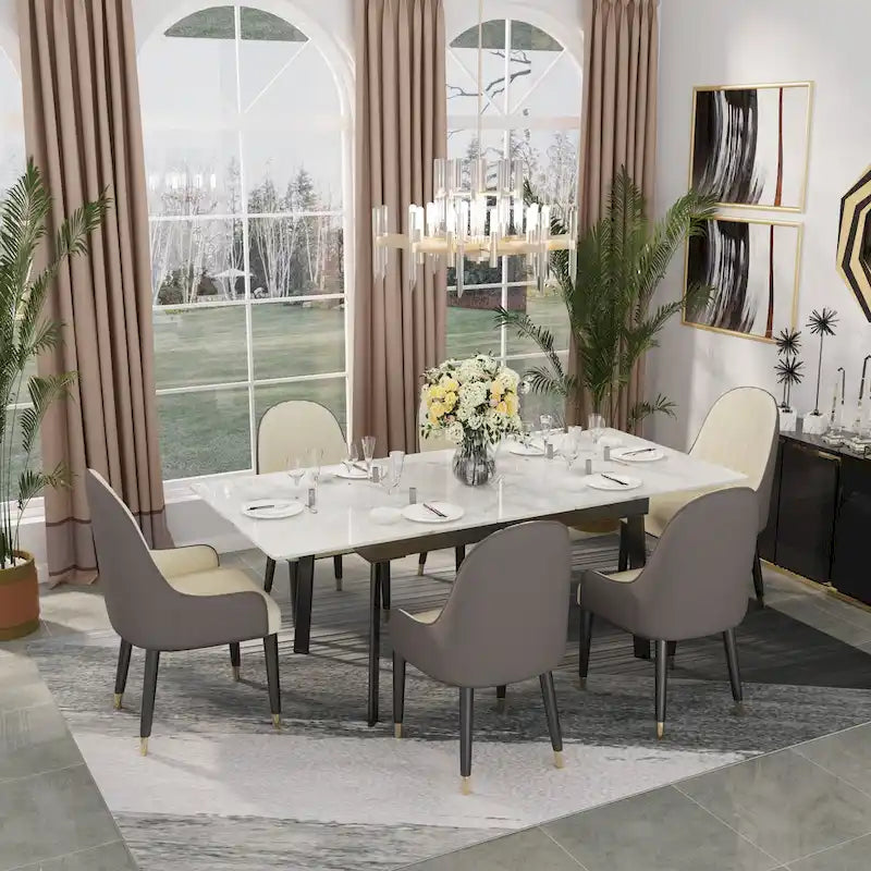 Extendable Sintered Stone Dining Table, Seats 4–6
