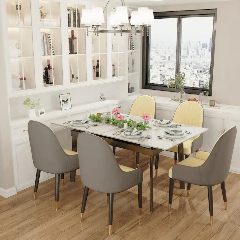 Extendable Sintered Stone Dining Table, Seats 4–6