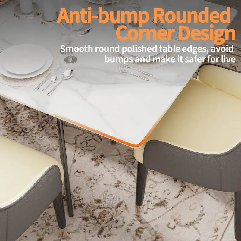 Extendable Sintered Stone Dining Table, Seats 4–6