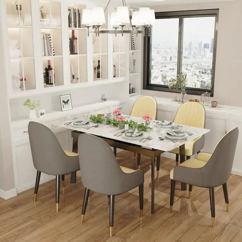 Extendable Sintered Stone Dining Table, Seats 4–6