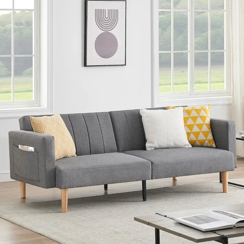 3-in-1 Convertible Sofa Bed with Storage Armrests