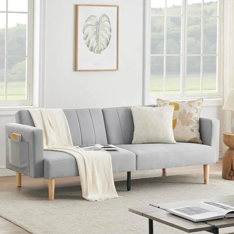 3-in-1 Convertible Sofa Bed with Storage Armrests