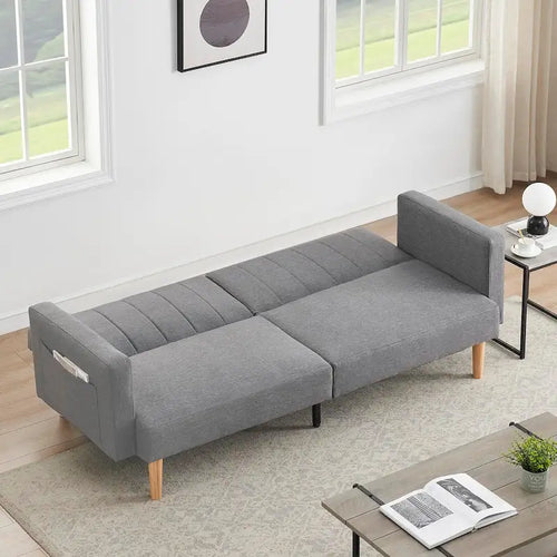 3-in-1 Convertible Sofa Bed with Storage Armrests