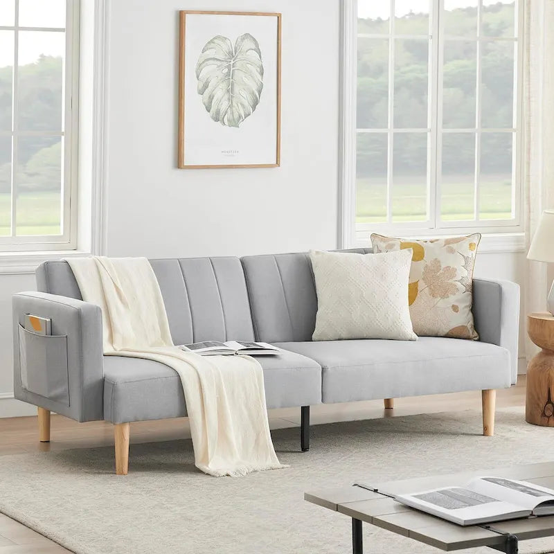 3-in-1 Convertible Sofa Bed with Storage Armrests