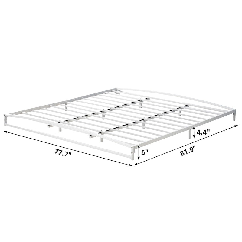 Low Profile Metal Platform Bed Frame with Arch Headboard & Footboard