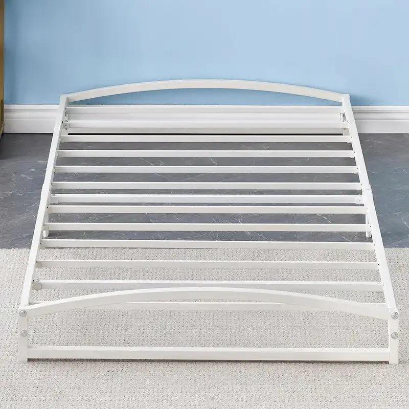 Low Profile Metal Platform Bed Frame with Arch Headboard & Footboard
