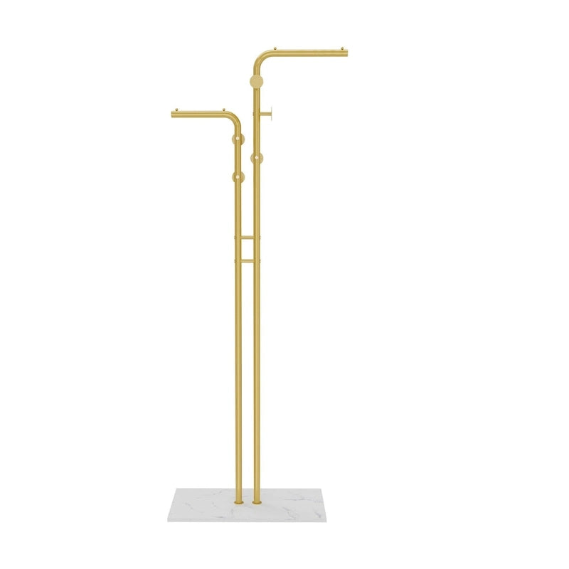 Gold & White Coat Rack with Granite Base