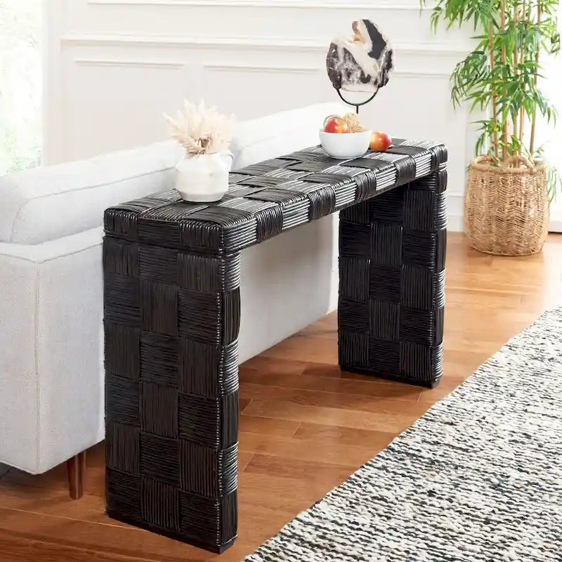 Rattan Woven Console Table