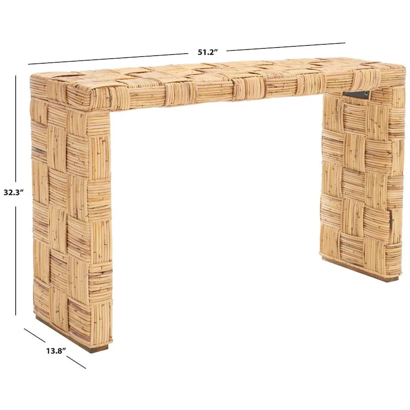 Rattan Woven Console Table