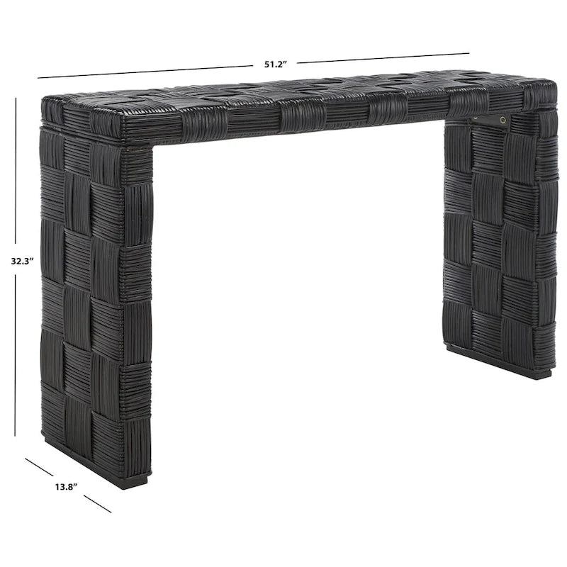 Rattan Woven Console Table