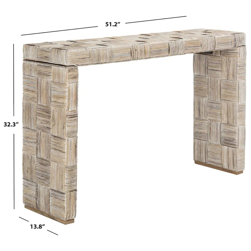 Rattan Woven Console Table