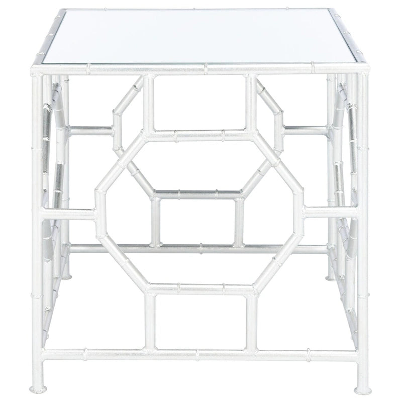 Silver Mirror Top Accent Table