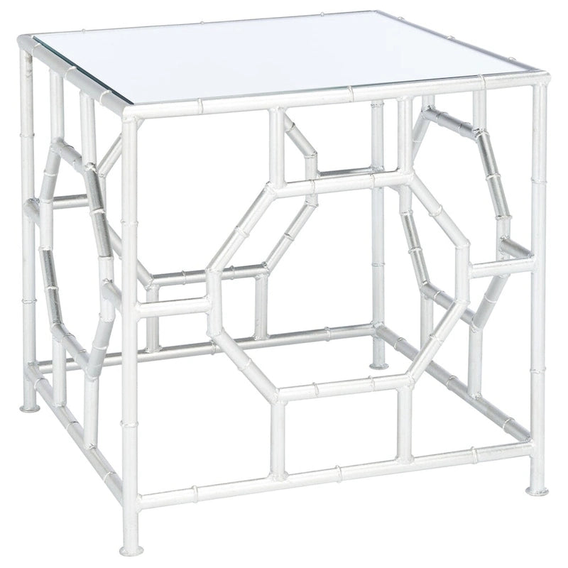 Silver Mirror Top Accent Table