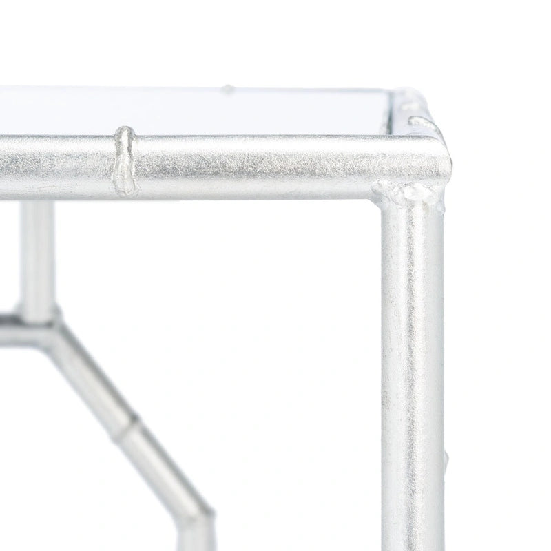 Silver Mirror Top Accent Table