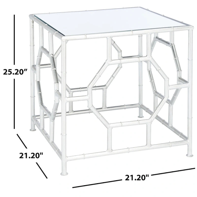 Silver Mirror Top Accent Table