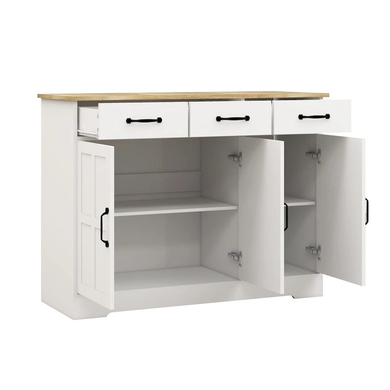 Farmhouse Sideboard Buffet Cabinet with 3 Drawers & 3 Doors