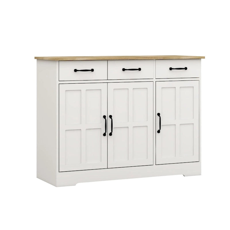 Farmhouse Sideboard Buffet Cabinet with 3 Drawers & 3 Doors