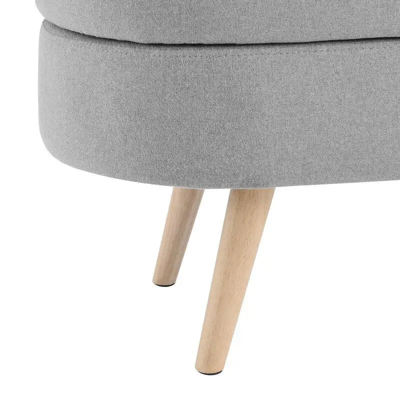 Upholstered Storage Bench with Solid Wood Legs