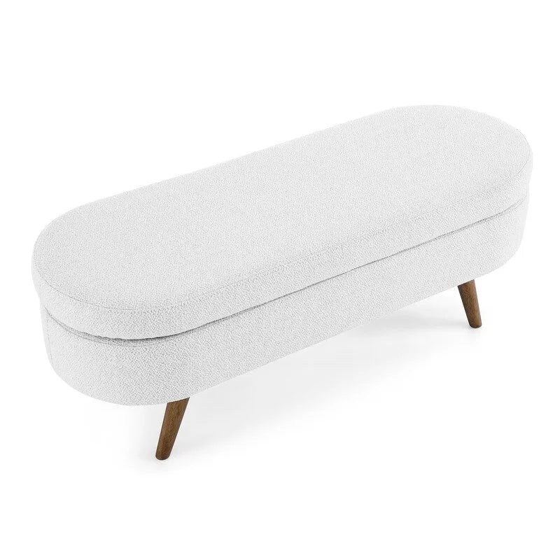 Upholstered Storage Bench with Solid Wood Legs