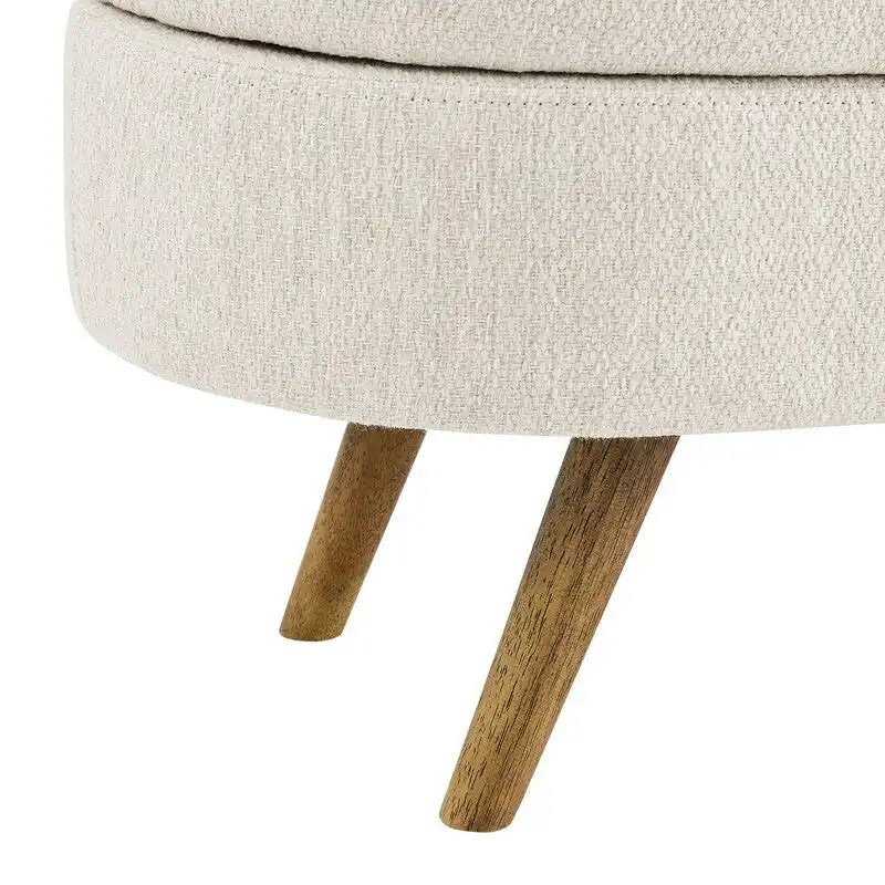 Upholstered Storage Bench with Solid Wood Legs
