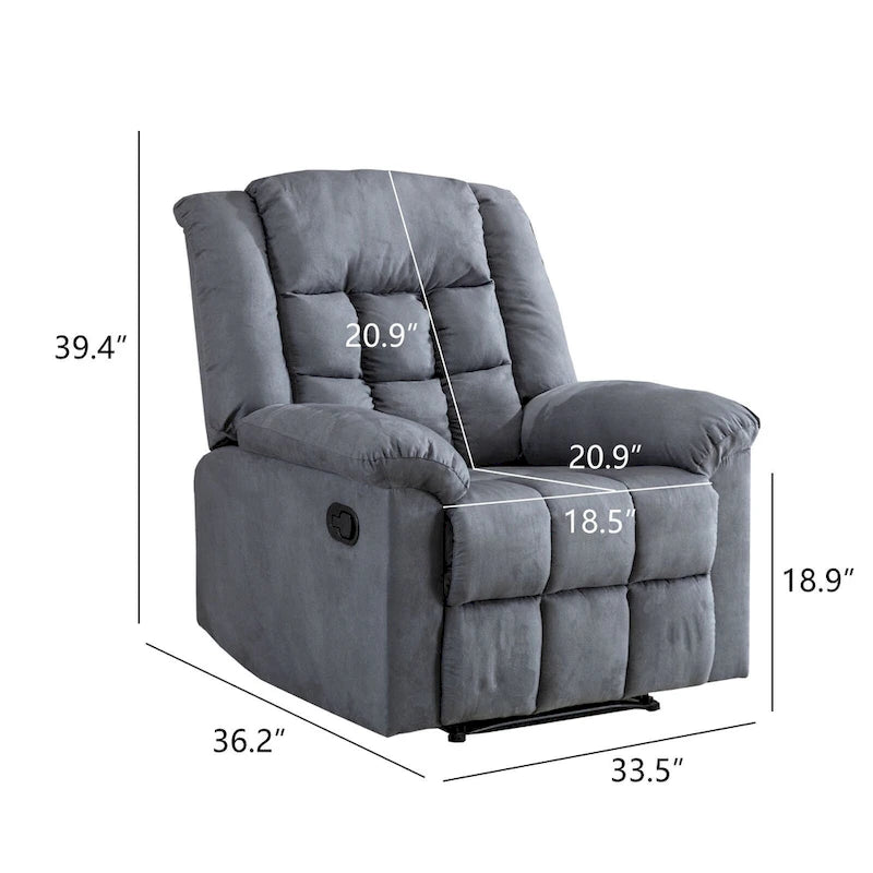 Classic Padded Manual Rocker Recliner Chair