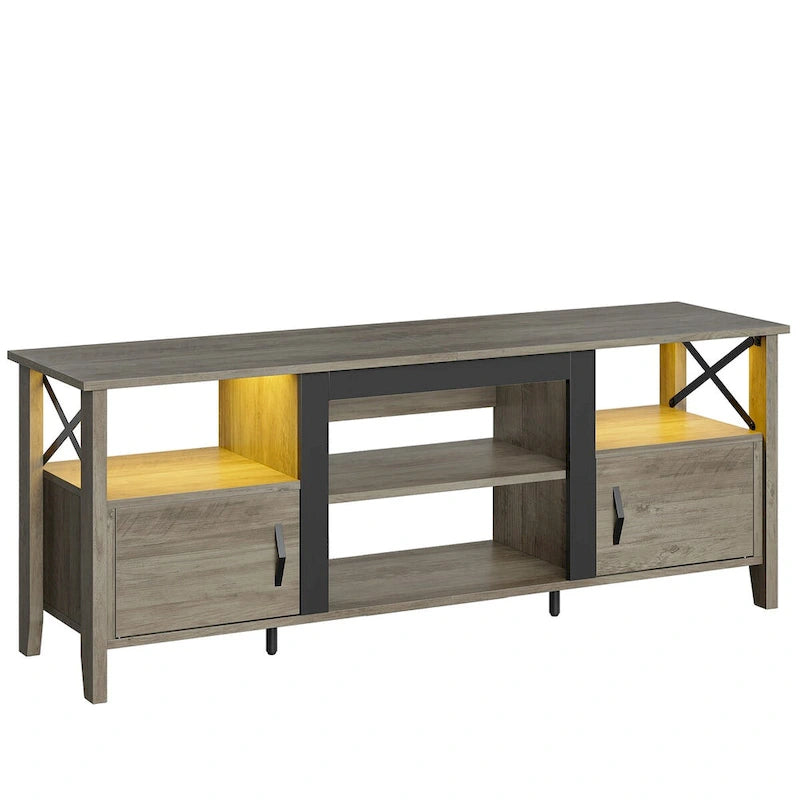 63" Farmhouse TV Stand with RGB LED Lights