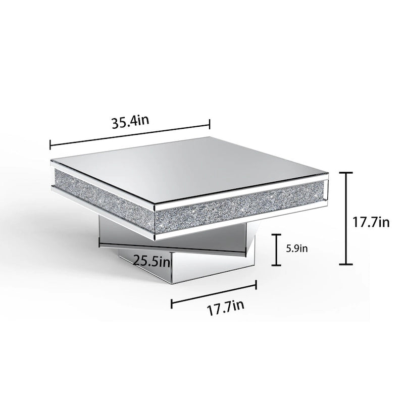 Diamond Mirror Triple Coffee Table