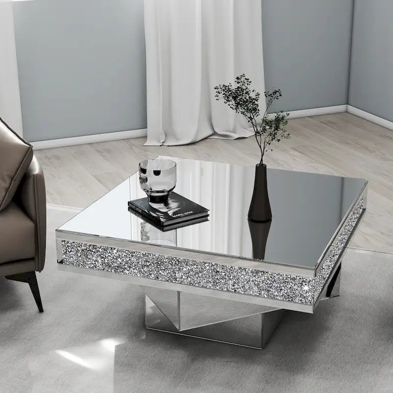 Diamond Mirror Triple Coffee Table