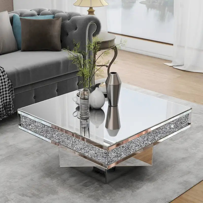 Diamond Mirror Triple Coffee Table