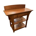 Mission Solid Oak Sideboard with 2 Drawers & Open Shelves