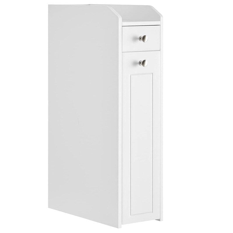 Slim Bathroom Storage Cabinet with Rolling Drawers