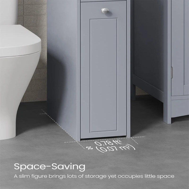 Slim Bathroom Storage Cabinet with Rolling Drawers