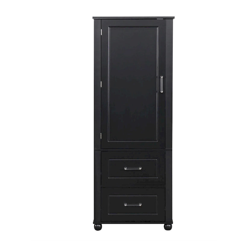 Tall Freestanding Bathroom Storage Cabinet with 2 Drawers & Adjustable Shelf