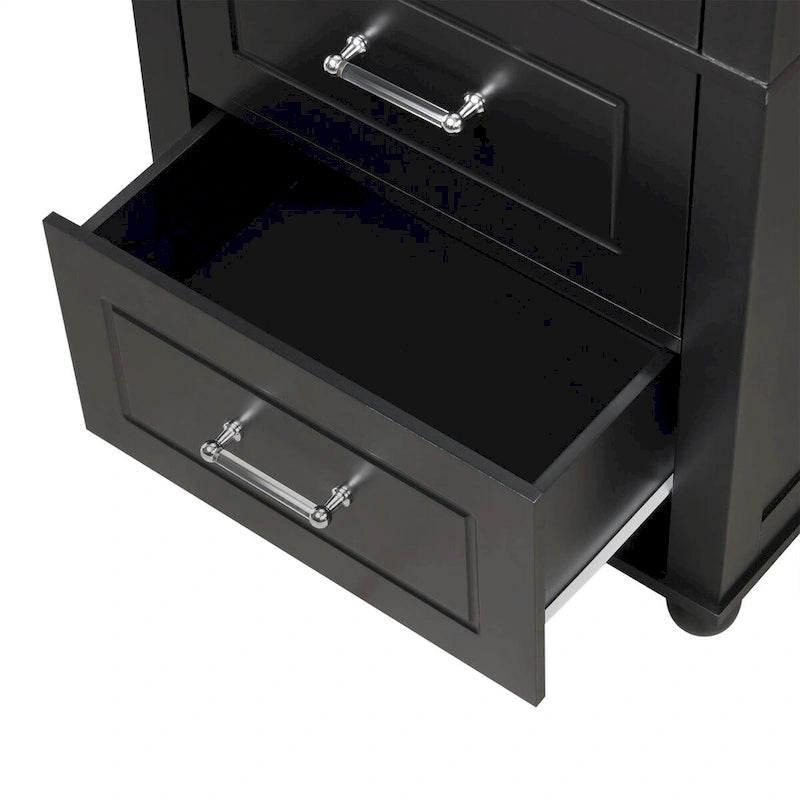 Tall Freestanding Bathroom Storage Cabinet with 2 Drawers & Adjustable Shelf