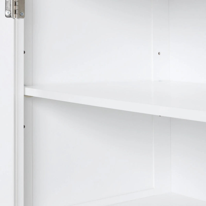 Tall Freestanding Bathroom Storage Cabinet with 2 Drawers & Adjustable Shelf