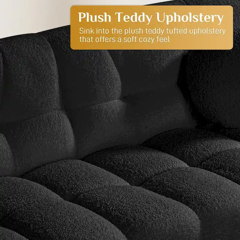 Boucle Cloud Sofa with Deep Seat & Tufted Cushions
