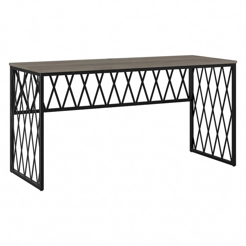 60" Industrial Writing Desk with Metal Frame