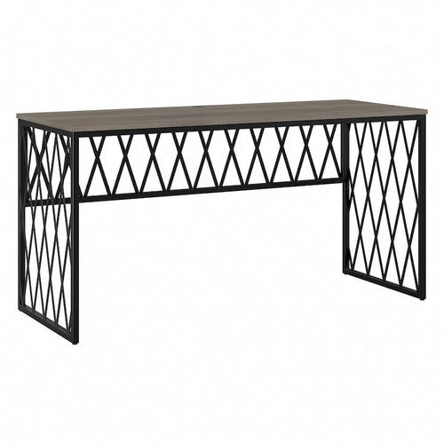 60" Industrial Writing Desk with Metal Frame