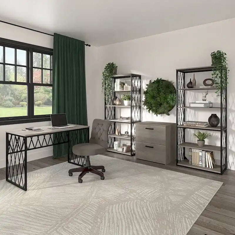 60" Industrial Writing Desk with Metal Frame