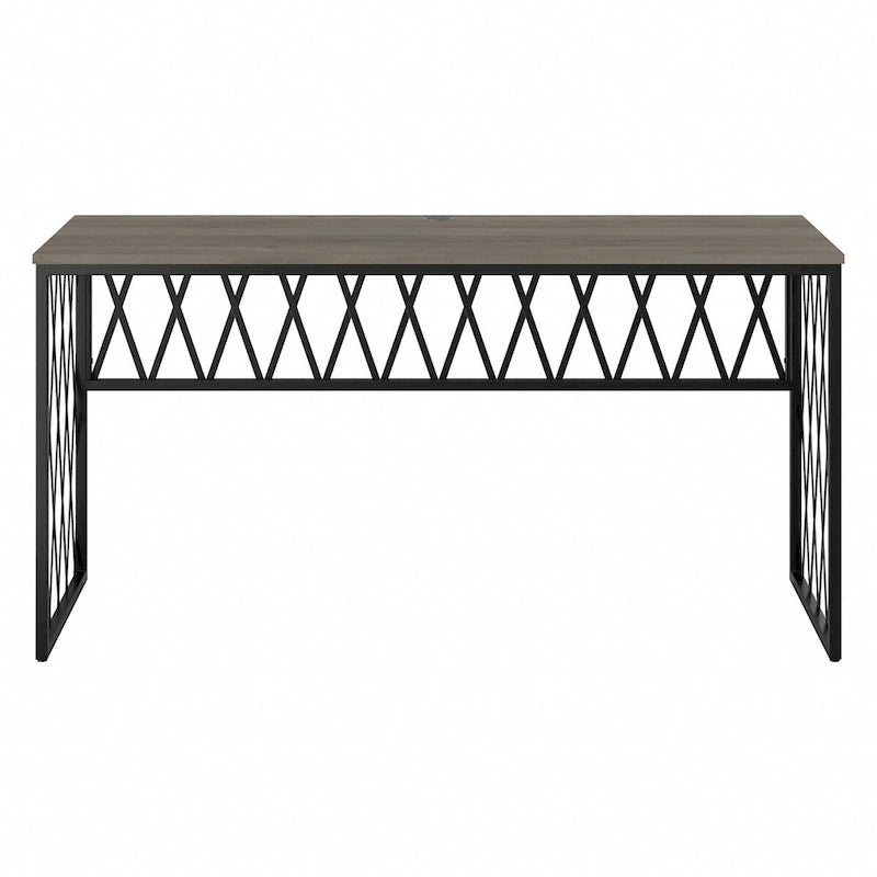 60" Industrial Writing Desk with Metal Frame