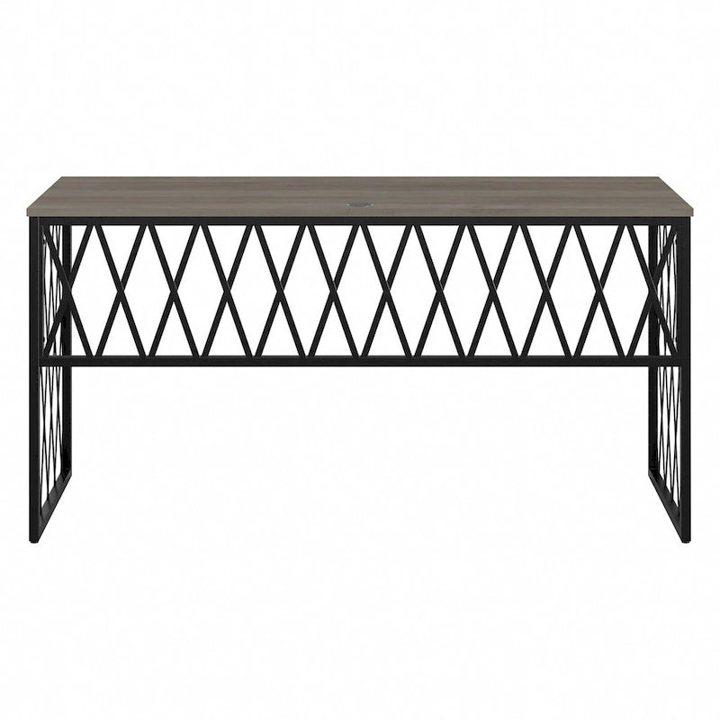 60" Industrial Writing Desk with Metal Frame