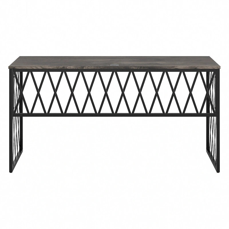 60" Industrial Writing Desk with Metal Frame