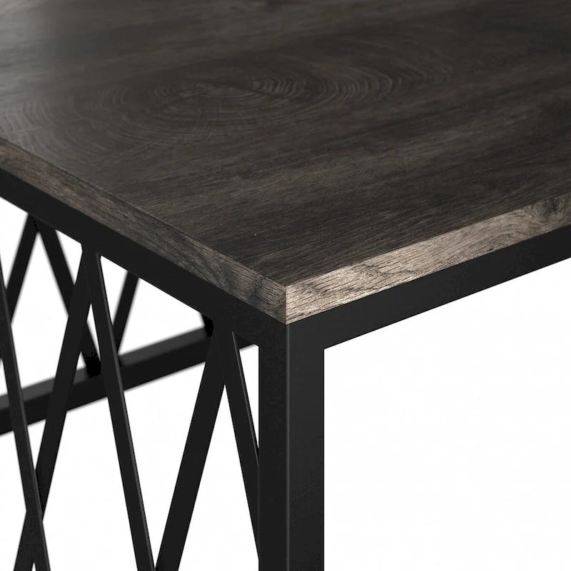 60" Industrial Writing Desk with Metal Frame